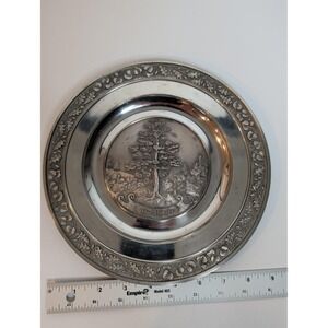 SKS Zinn 95% Pewter Wall Plate The Birch Die Birke German Vintage 9.5" Tree